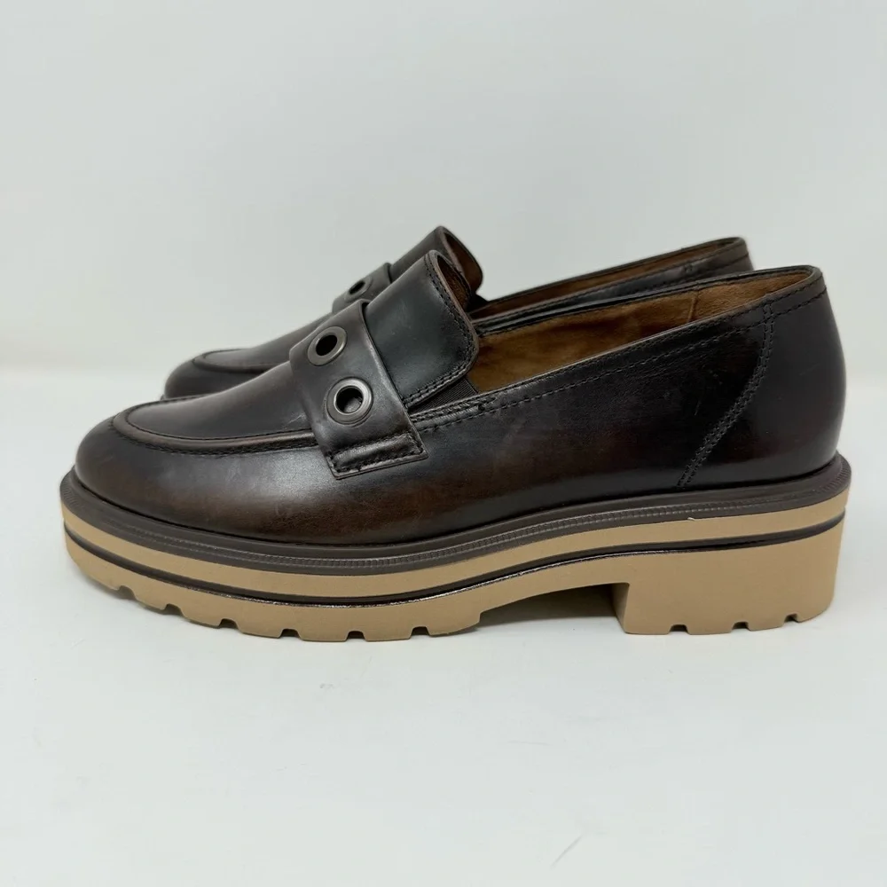 New Paul Green Billie Loafer Tobacco Brushed Leather Sz 7